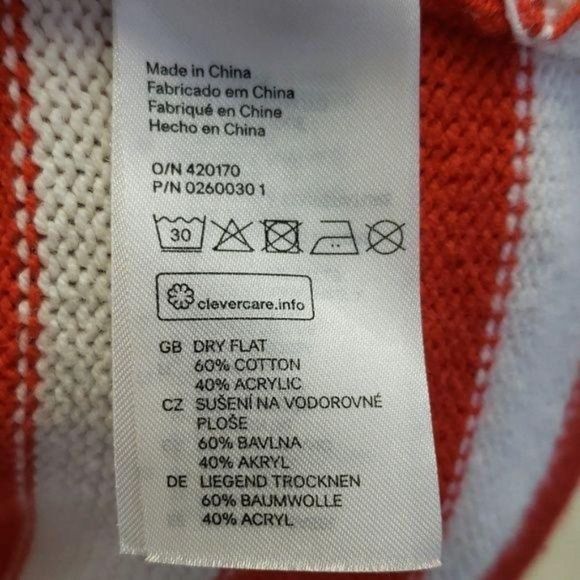 H&M Label of Graded Goods red white striped small quarter sleeveSweater - Picture 7 of 8